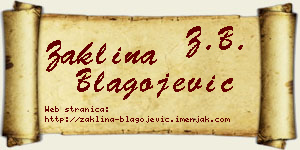 Žaklina Blagojević vizit kartica
